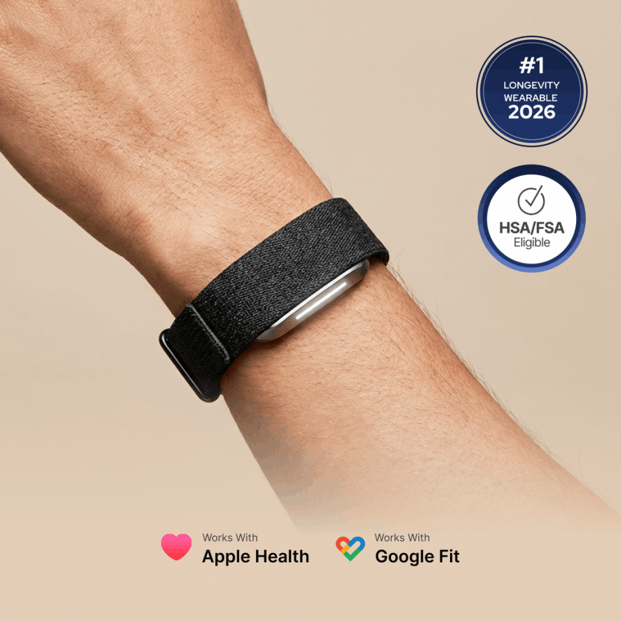 Hume Band app showing longevity and wellness scores