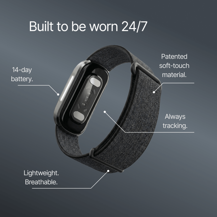 Hume Band key features — screenless design and sensors